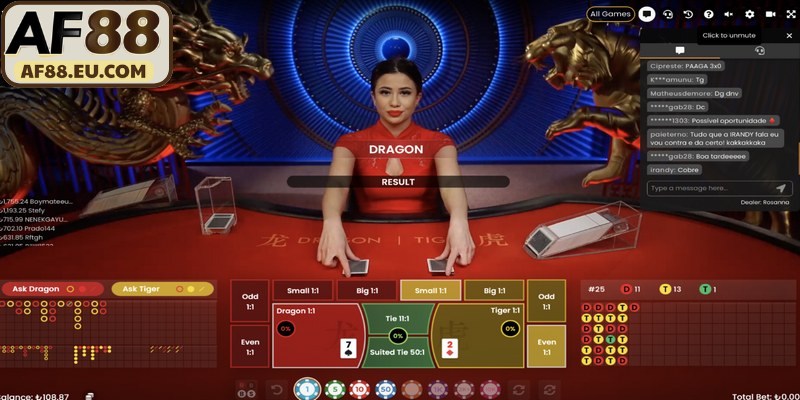 Người chơi có thể lựa chọn cược vào cửa rồng hay hổ