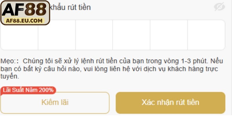 Những lưu ý quan trọng khi rút tiền AF88